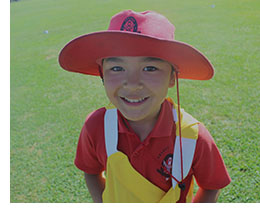 Students are required to wear hat when participating in outdoor activities between the months of September and May. They are especially encouraged to wear sunsmart hats like this one.